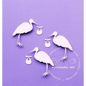 Tekturka Wycinanka Bociany, 3szt